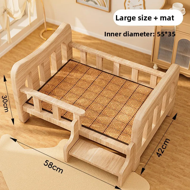Pet bed, solid wood dog bed, all-season cat bed,pet sleeping sofa,cat bed and dog bed ，cat shelf ，cat condo，wooden cat furniture