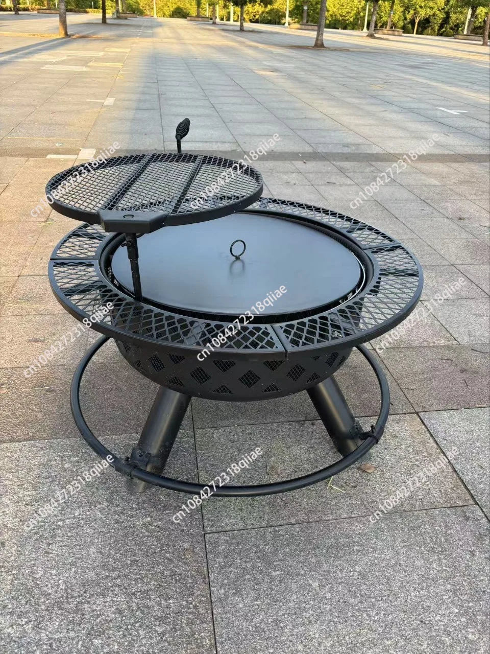 Outdoor courtyard round barbecue stove, heating wood-burning stove, fire rack, charcoal fire pit, heating stove, campfire pit
