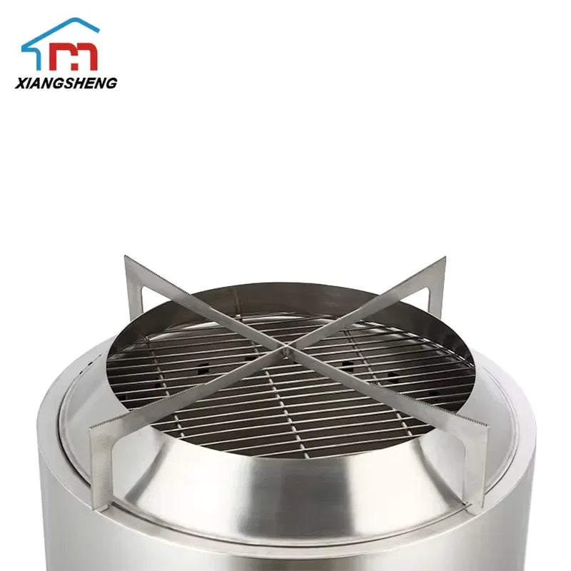 Portable Outdoor Camping Firewood Boiling Grill Stainless Steel Smokeless Fire Pits Stove Fire Barrel