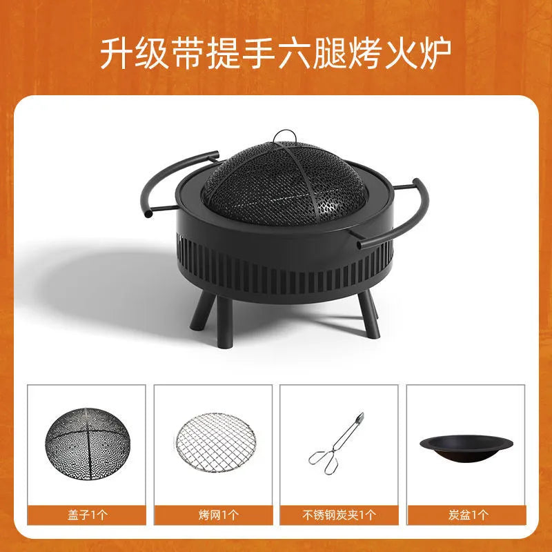 Charcoal Fire Pit Stove Patio Indoor Heating Brazier Household Carbon Furnace Outdoor Barbecue Grill Smokeless Coal Burner Tea