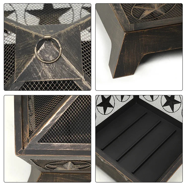 'forNew Design Courtyard Portable Fire Pit Garden Outdoor Metal Steel BBQ Grill Barbecue Fire Pit