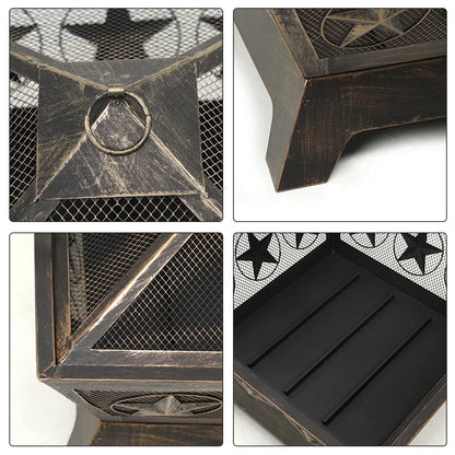 'forNew Design Courtyard Portable Fire Pit Garden Outdoor Metal Steel BBQ Grill Barbecue Fire Pit