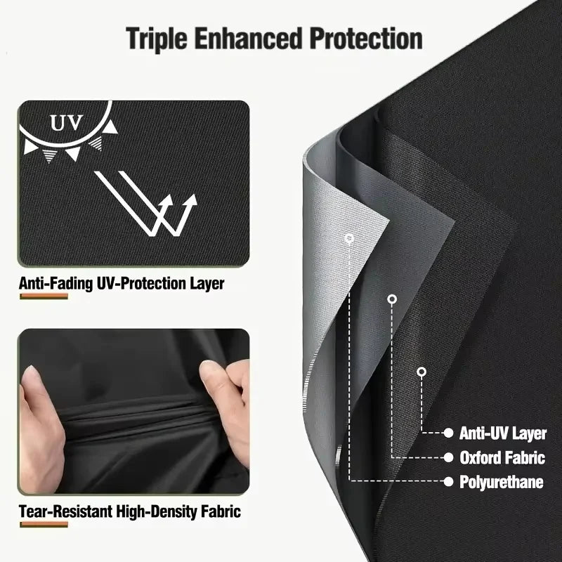 Single-Piece Outdoor Grill Cover Designed for Built-In Patio Barbecue Grills