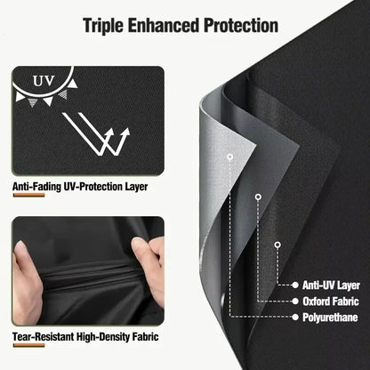 Single-Piece Outdoor Grill Cover Designed for Built-In Patio Barbecue Grills