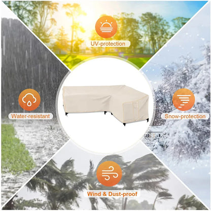 420D HEAVY DUTY Outdoor Garden Furniture V-Shaped Cover for Sofa Table Patio Waterproof Wind-Proof Anti-UV Against Rain Snow