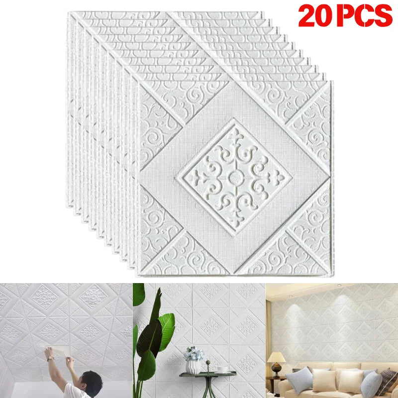 20Pc 35X35cm Imitation Brick Wallpaper Self-adhesive Waterproof Moisture-proof Living Room Background Bedroom Wall Decoration