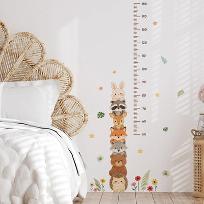 Forest Animals Rainbow Wall Stickers for Kids Rooms Children Boys Girls Baby Room Decoration Nursery Wallpaper Giraffe Elephant