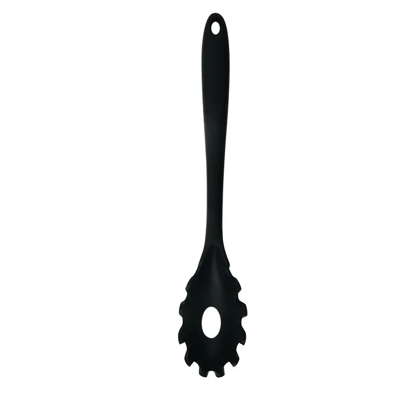 Silicone Pasta Noodle Colander Long Handle Spaghetti Spoon Noodle Scoop Colander Slot Spoon Nylon Drain Strainer Kitchen Gadget