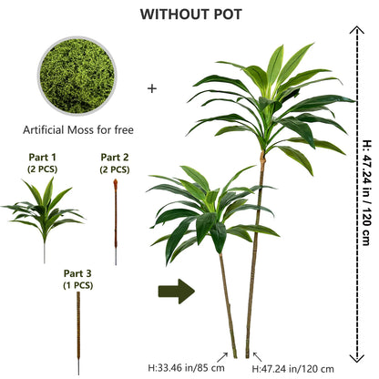 50-225CM Artificial Green Dracaena Plant Tree Indoor Outdoor Ornament Fake Plant for Home Garden Room Wedding Decor Halloween
