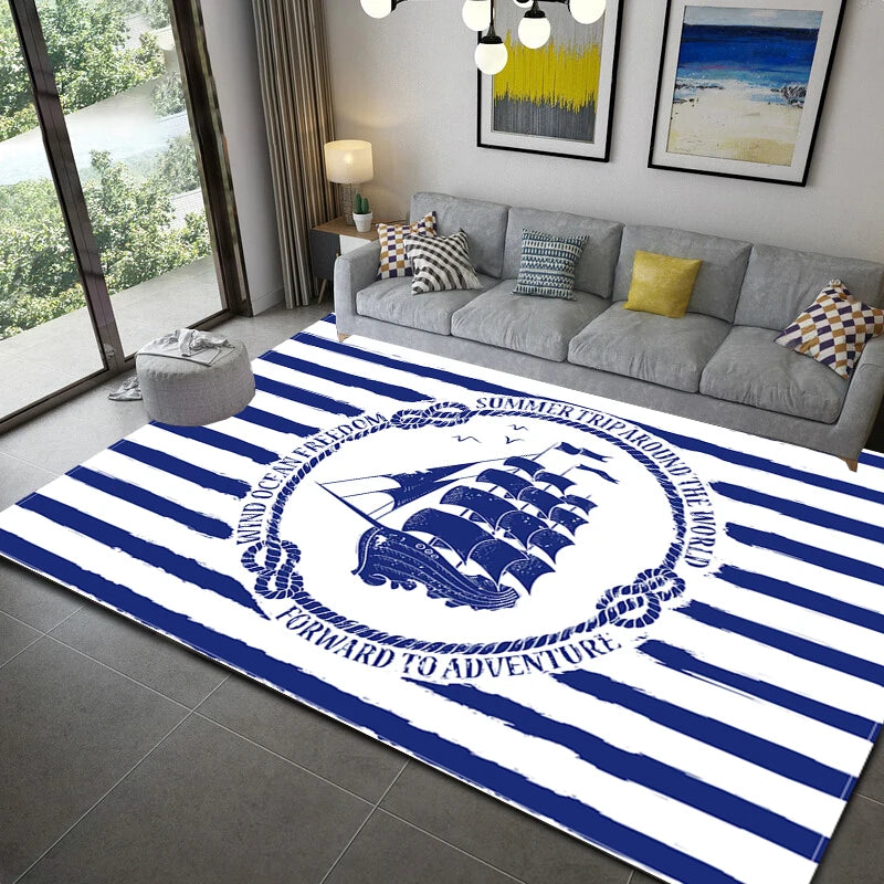 Nautical style rugs kids mats bedroom kitchen     living    bath