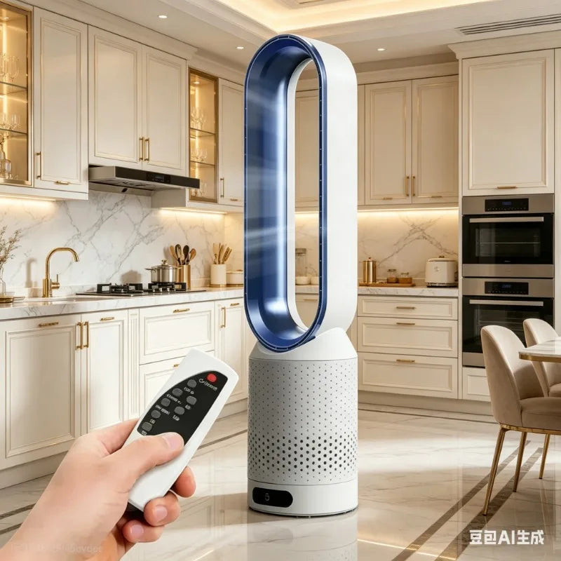 2026 Portable Bladeless Fan Air Purify Circulation Ultra Silent Cooling Tower Fan for Home Dorm Desk Floor