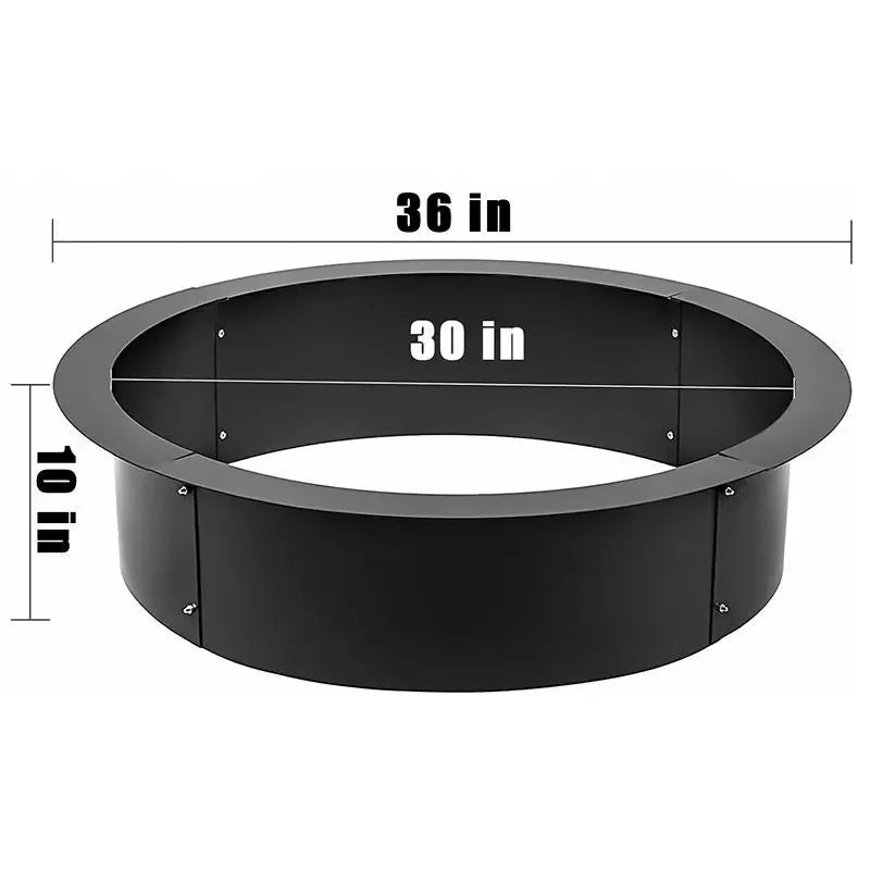 Fire Pit Rings Burner with Grate 3.0mm Thickness Solid Steel Heavy-Duty BBQ Brazier Camping Park Grill for Outdoor Camping
