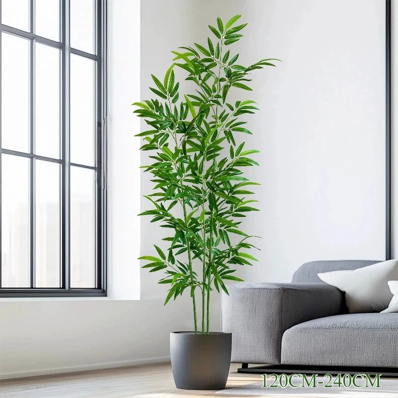 Artificial Green Bamboo Fadeless Disassembling Bamboo 120CM To 240CM False Plant Indoor and Outdoor Courtyard Decoration