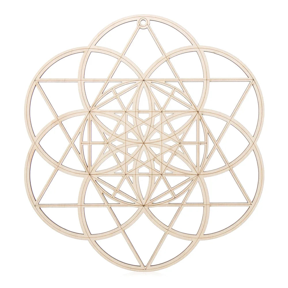 Wooden Wall Sign Flower of Life Shape Laser Cut Wood Wall Art Home Decor Handmade Coasters Craft Making Sacred Geometry Ornament