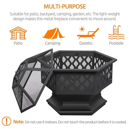 'forOutdoor Metal Square Firepit Patio Stove Wood Burning Garden Fire Pit hot selling