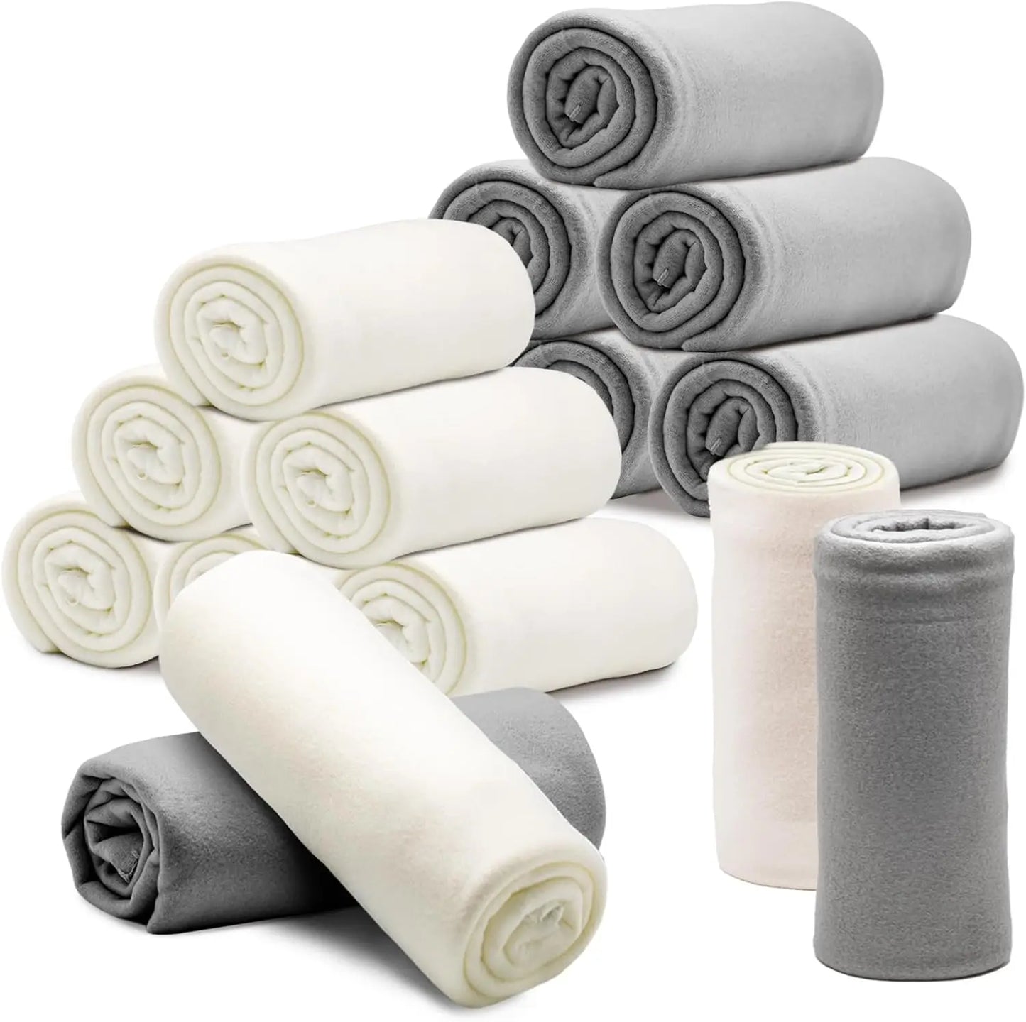 4-8PCS Fleece Throw Blankets 60 x 50 in Gray Wedding Blankets for Guests Bulk Cheap Blankets Bulk Blankets for Homeless Donate