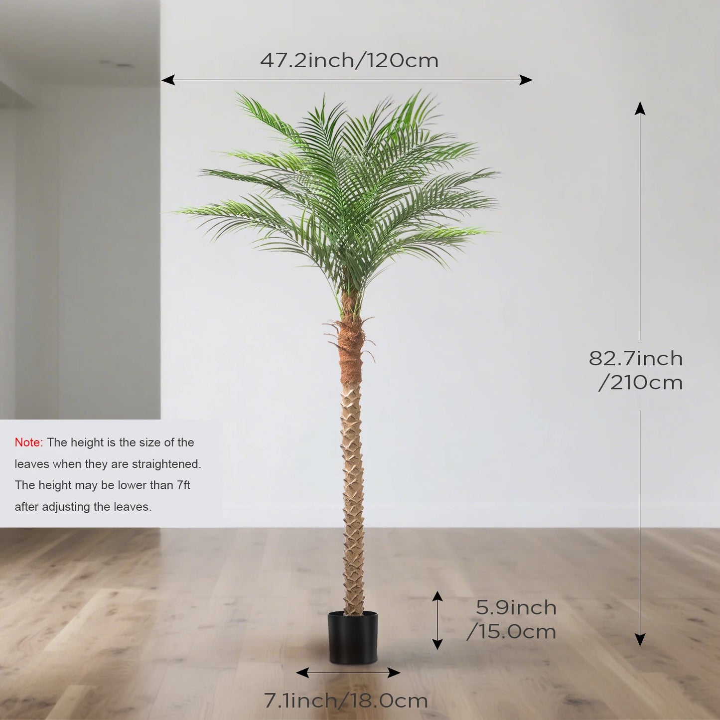 Faux Palm Tree Tall Artificial Silk Plant for Home Office Decor Indoor Outdoor UV Resistant Fake Lifelike Potted Tree 2 Pack