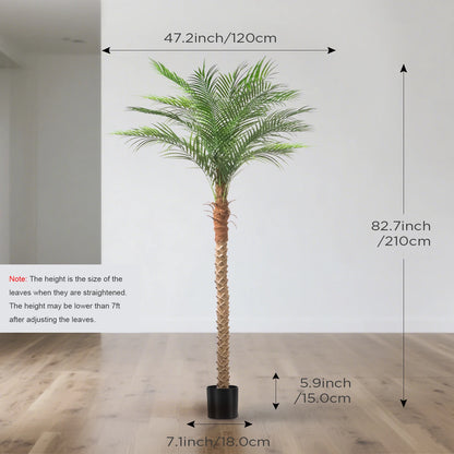Faux Palm Tree Tall Artificial Silk Plant for Home Office Decor Indoor Outdoor UV Resistant Fake Lifelike Potted Tree 2 Pack