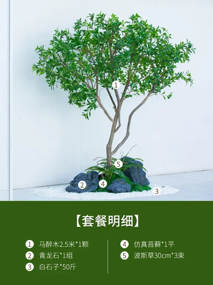 Artificial Bell Tree Show Window Decoration Drunk Wood Green Plant Landscape Indoor and Outdoor Ornaments