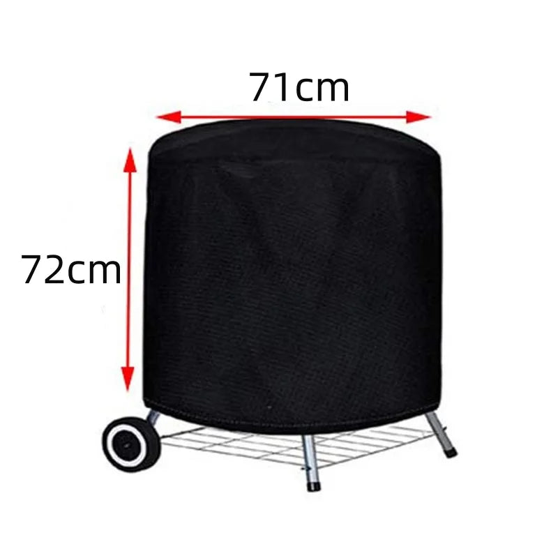 Round Black Outdoor Grill Cover Fire Pit Stove BBQ Covers Waterproof Heavy Duty Garden 210D Cloth Electric BBQ Protection Cover