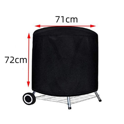 Round Black Outdoor Grill Cover Fire Pit Stove BBQ Covers Waterproof Heavy Duty Garden 210D Cloth Electric BBQ Protection Cover