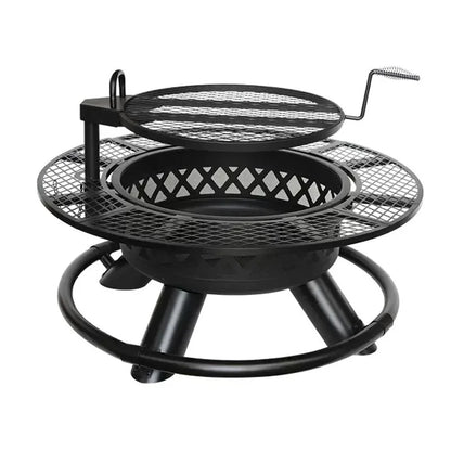 2026 High Quality Outdoor Steel Fire Pit With Removable Cooking Grill Wood-Burning Barbecue For Parties Wood Burning Bowl