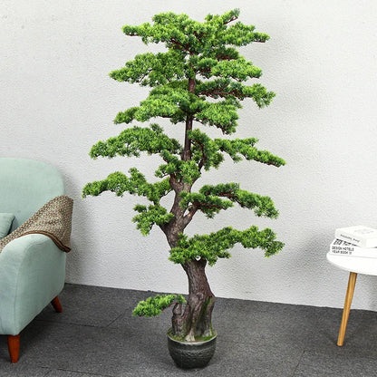 High Quality Realistic Artificial Pine Tree Large Bonsai Indoor Outdoor Garden Decor Durable Fiberglass Potted Plants