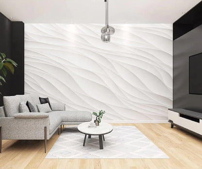 Customize wallpaper any size modern three-dimensional luxury white wave art photo painting living room background wall wallpaper