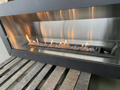 Fireplace Insert 600/750/900/1100/1300mmm Super Modern Living Remote Control Frame Bioethanol Smokeless Gas