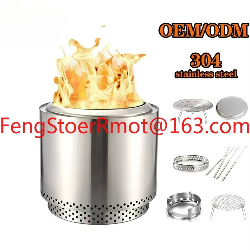 High quality large outdoor stainless steel fire pit wood burning furnace