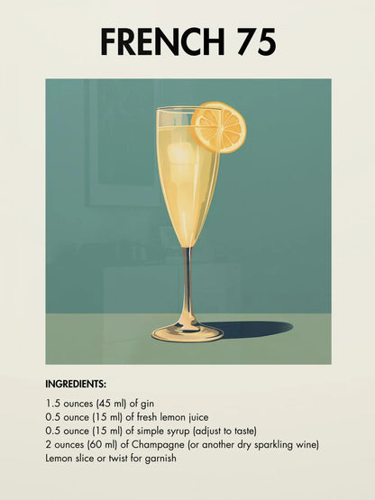 Classic Simple Bar Drinks Liquor Cocktail Bartending Recipe Poster Canvas Art Painting Prints Home Room Bar Wall Decoration