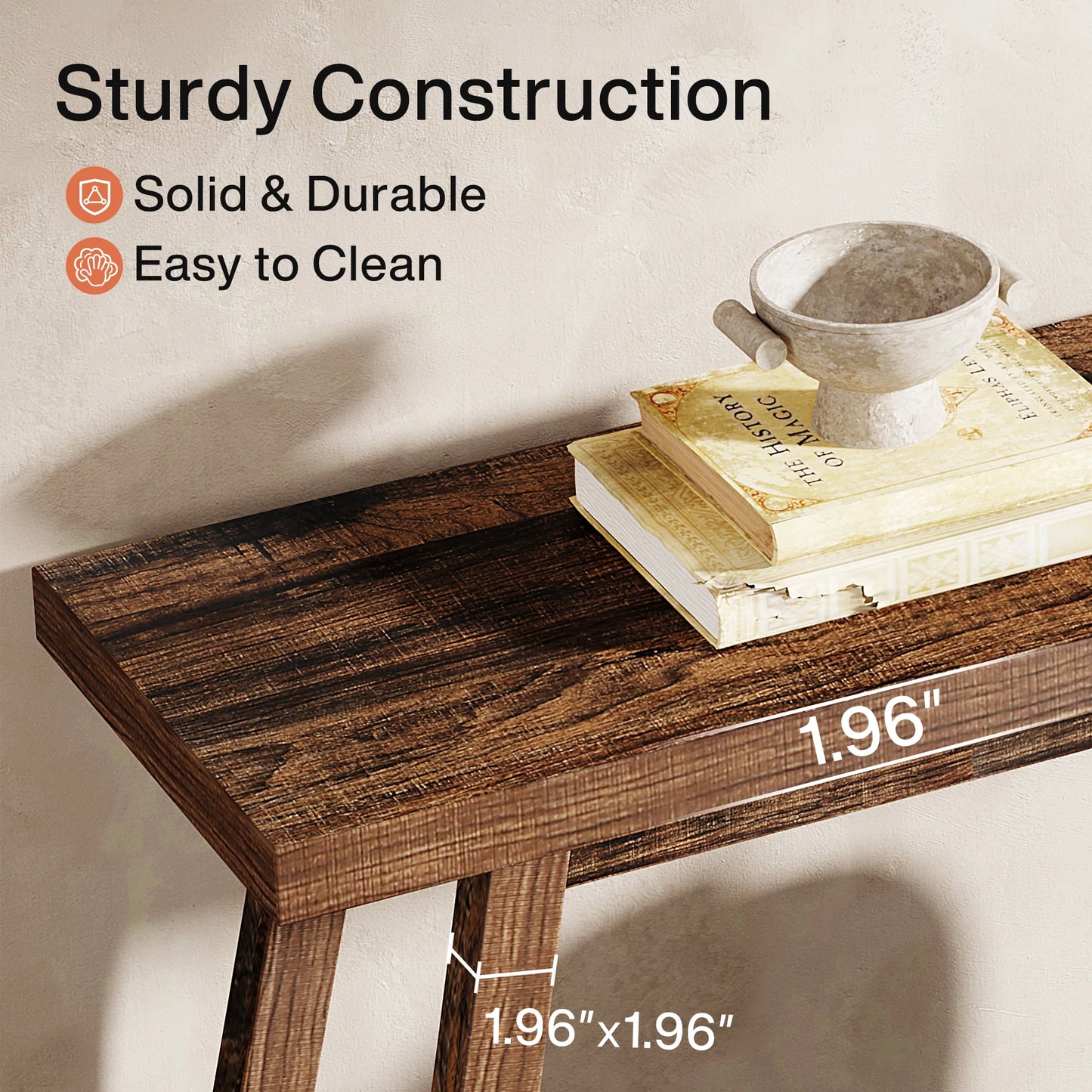 Tribesigns Farmhouse Console Entryway Table: 70.9 Inches All Wood Console Table for Entrance, 2 Tiers Narrow Long Behind Couch S