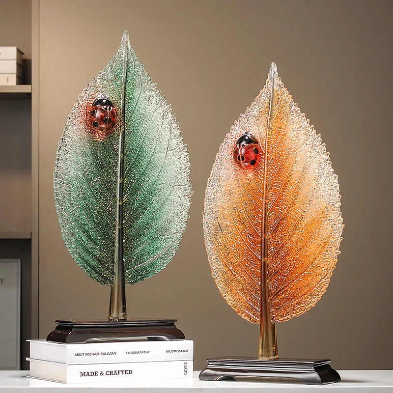 Creative art leaf ornaments for the living room TV and wine cabinet, a niche and high-end home decoration