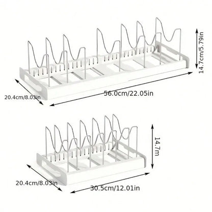 1pc Ultimate Kitchen Organizer Space-Saving Expandable Shelf With Pot Lid Holder Utensil Rack Pull-Out Drawer For Tidy Cooking