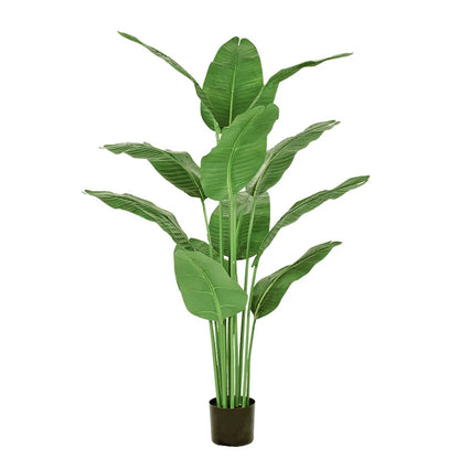 Artificial Bird of Paradise Plant 63'' Fake Palm Tree Feaux Plants in Pot Faux Banana Tree for Indoor Outdoor Home Office Decor
