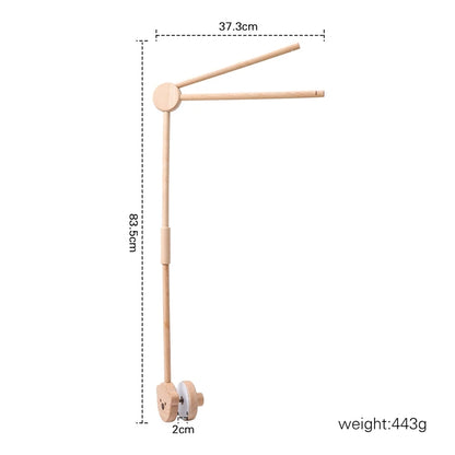 Crib Mobile Bed Bell Wooden Bracket Baby 0-12 Months Wooden Mobile Hanging Rattles Toy Holder Decorative Accessories Arm Bracket