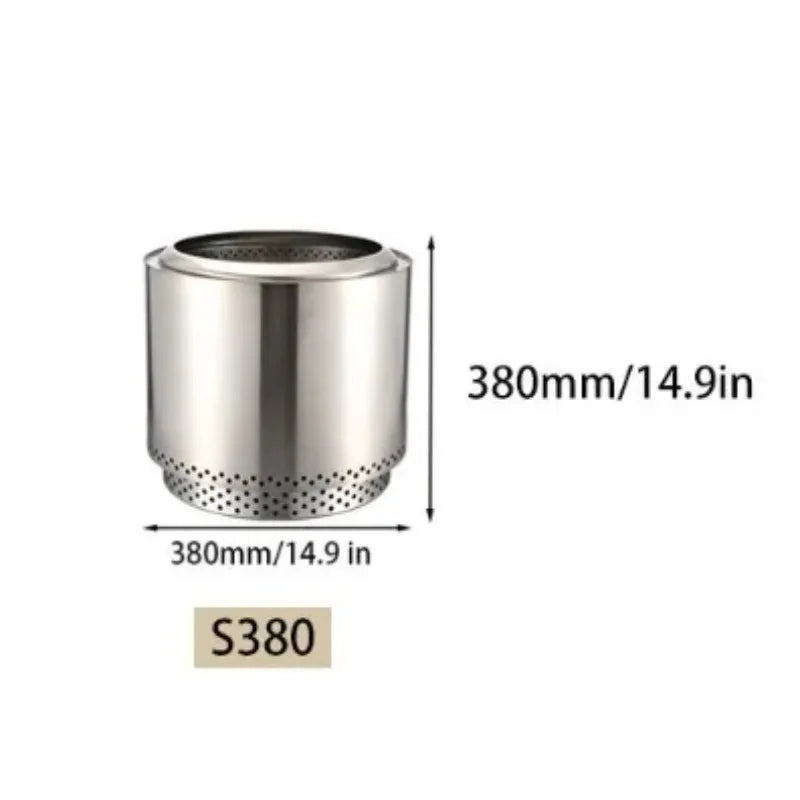 Large Outdoor Stainless Steel Smokeless Firewood Stove Durable Garden Camping Fire Pit