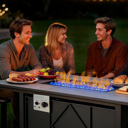 JHK Outdoor 43 Inch Propane Fire Pit Table 50,000 BTU Fire Pit for Outside Patio Garden Backyard Deck Balcony CSA Certification