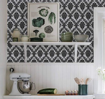 Peel and Stick Wallpaper for Bedroom Black Contact Paper Black and Silver Self Adhesive Wallpaper Decor Vinyl Film WallCovering
