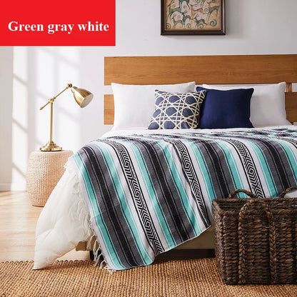 Mexico Blanket Rug Mat Geometry Woven Tassels Shawl Beach Picnic Mat Yoga Cotton Living Room Kitchen Camping, Picnic, Outdoor