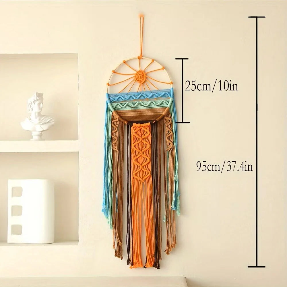 Boho Macrame Wall Hanging Handmade Tapestry Woven Wall Decor Bohemian Home Bedroom Living Room Decoration