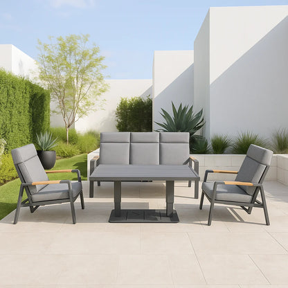 Outdoor Garden Sofa Set Luxury Modern Outdoor Furniture with Aluminum Frame Garden Dining Set & Elegant Patio Furniture