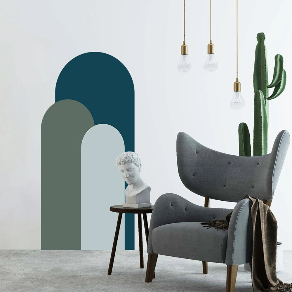 Arch Wall Stickers 52*140cm Geometric Art Decorative Wallpaper Living Room Sofa Background Decoration Self Adhesive Stickers