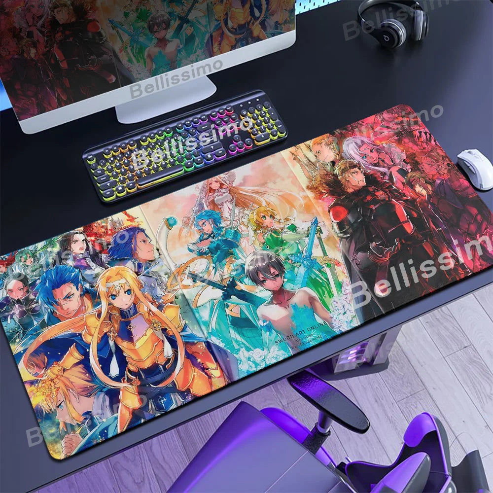 Anime Many Exquisite Wallpaper Sword Art Online SAO Mouse Pad Pretty Asuna Mousepad Non-slip Wear-resistant Game Large Desk Mats