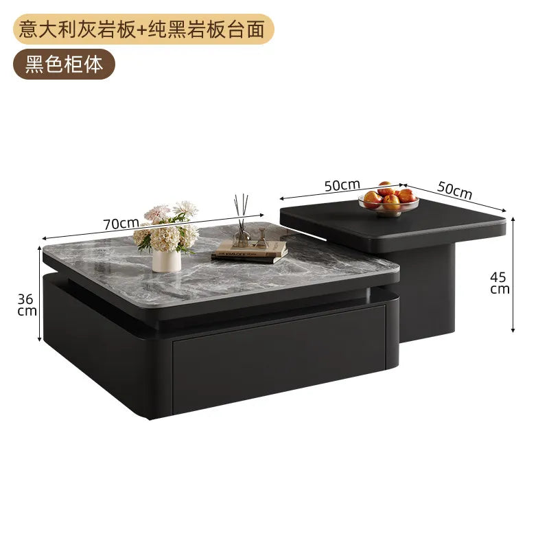 Decor Modern Table Floor Storage Luxury Center Coffee Table Apartment Black Mesas De Centro De Mesa Para Sala Home Furniture