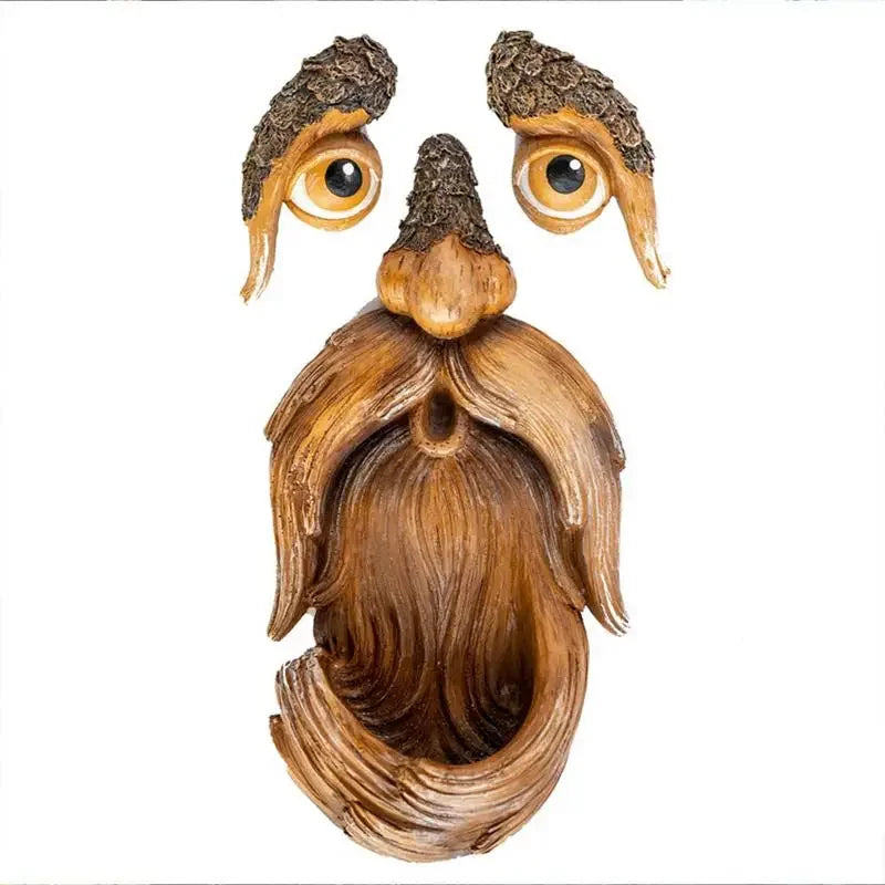 Tree Faces Decor Outdoor Funny Unique Large Hand-Painted Bird Feeders for Yard Garden Art Easter Outdoor and Indoor Resin Craft