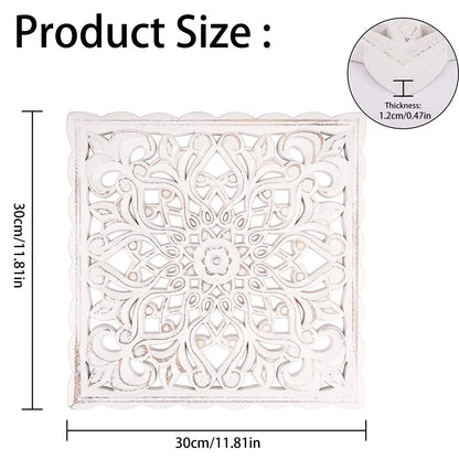 Hollow Carved Wooden Wall Decor Floral Wall Panel Hanging Decor Carved Hanging Ornaments Old Decorative Background Wall Hanging