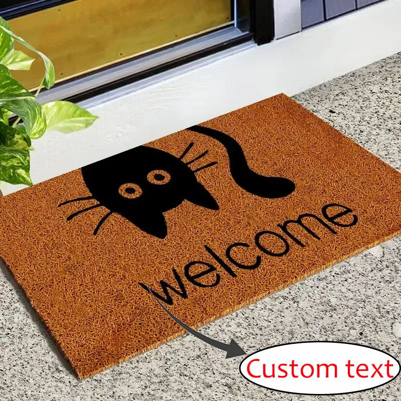 Personalized Quote Coconut Fiber Doormat Custom Outdoor Indoor Door Rug for Patio Entry Dust Removal Durable Easy Maintain