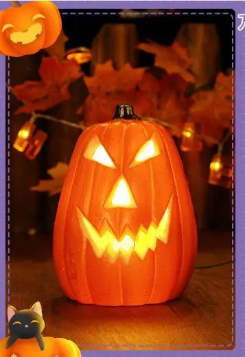 Halloween Glowing Pumpkin Decor LED Triple Layer Light Up Pumpkin Decor Battery Powered Festival Theme Home Party Decorations