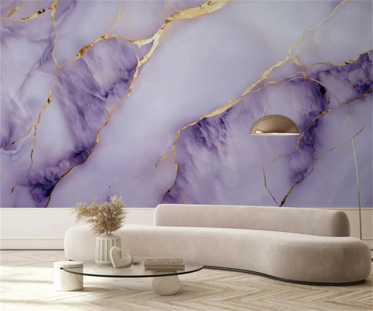 beibehang Customized purple abstract gold bedroom living room decoration painting background wallpaper